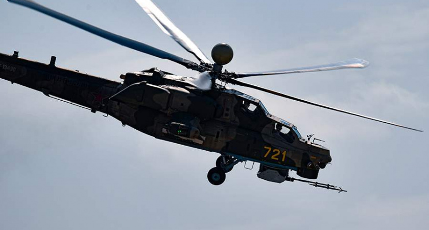 Ми-28НМ ВКС России нанесли удар по позициям ВСУ в Курской области