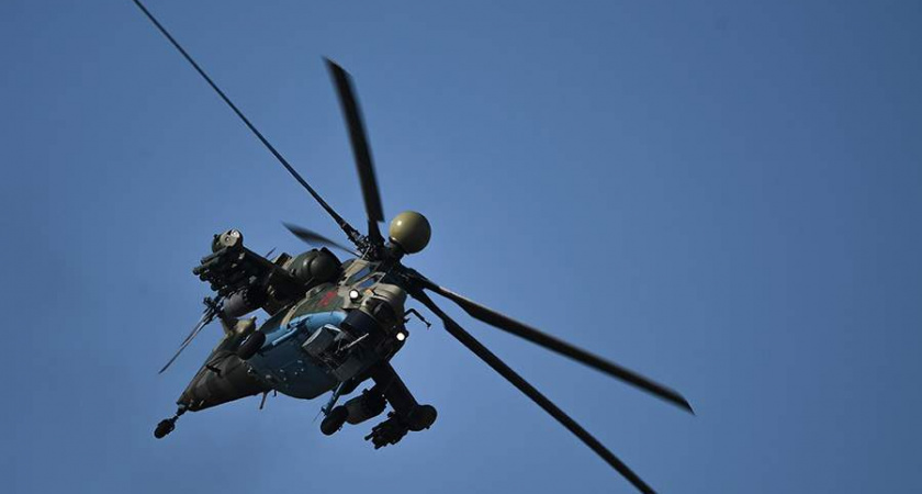 Экипаж вертолета Ми-28НМ атаковал позиции ВСУ в Курской области