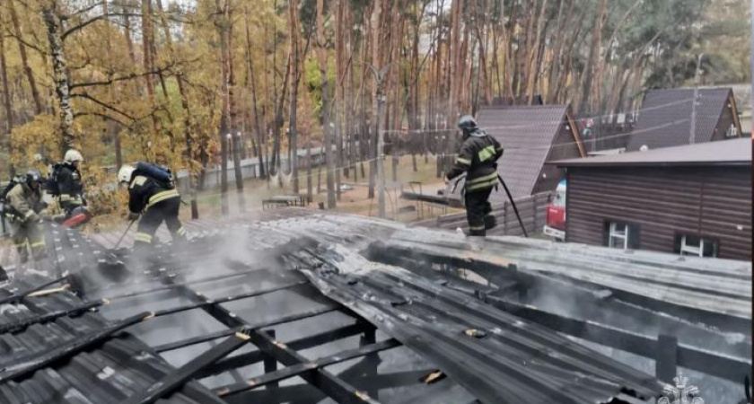 В Курске загорелся заброшенный корпус детского лагеря