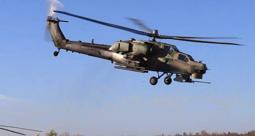 Вертолет Ми-28НМ уничтожил опорный пункт ВСУ в Курской области