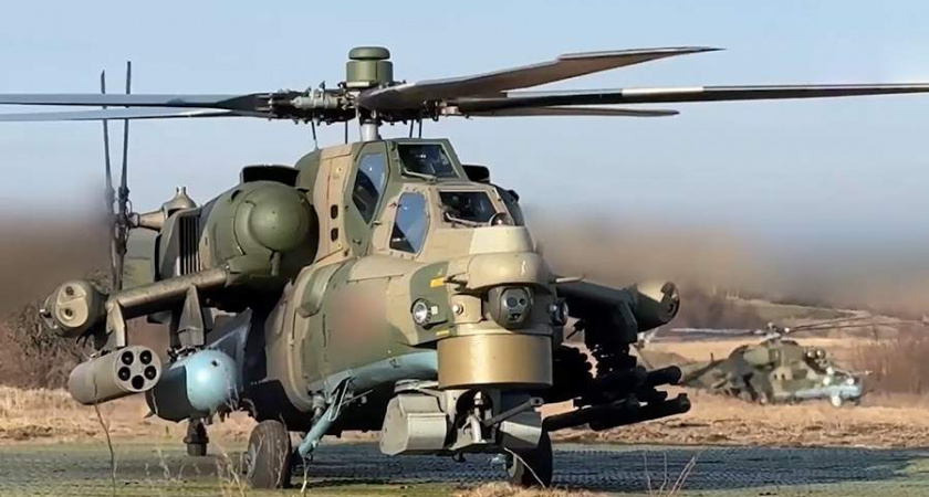 Вертолет Ми-28НМ нанес ракетный удар по силам ВСУ в Курской области