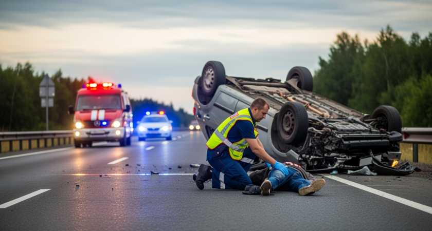 Водитель Hyundai попал в больницу после ДТП под Курском