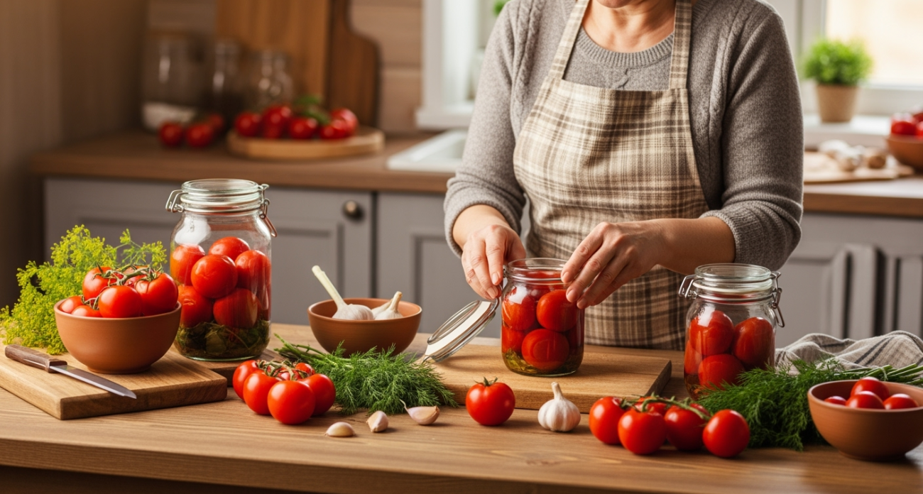 Секретный рецепт маринованных помидоров, который хранят опытные хозяйки: банки никогда не взрываются, а вкус остается идеальным годами