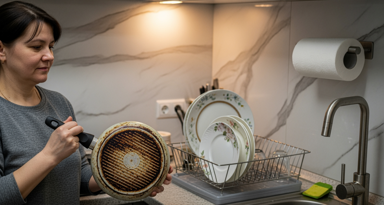 1 простой ингредиент превращает старую сковороду в антипригарную: забудьте о масле навсегда