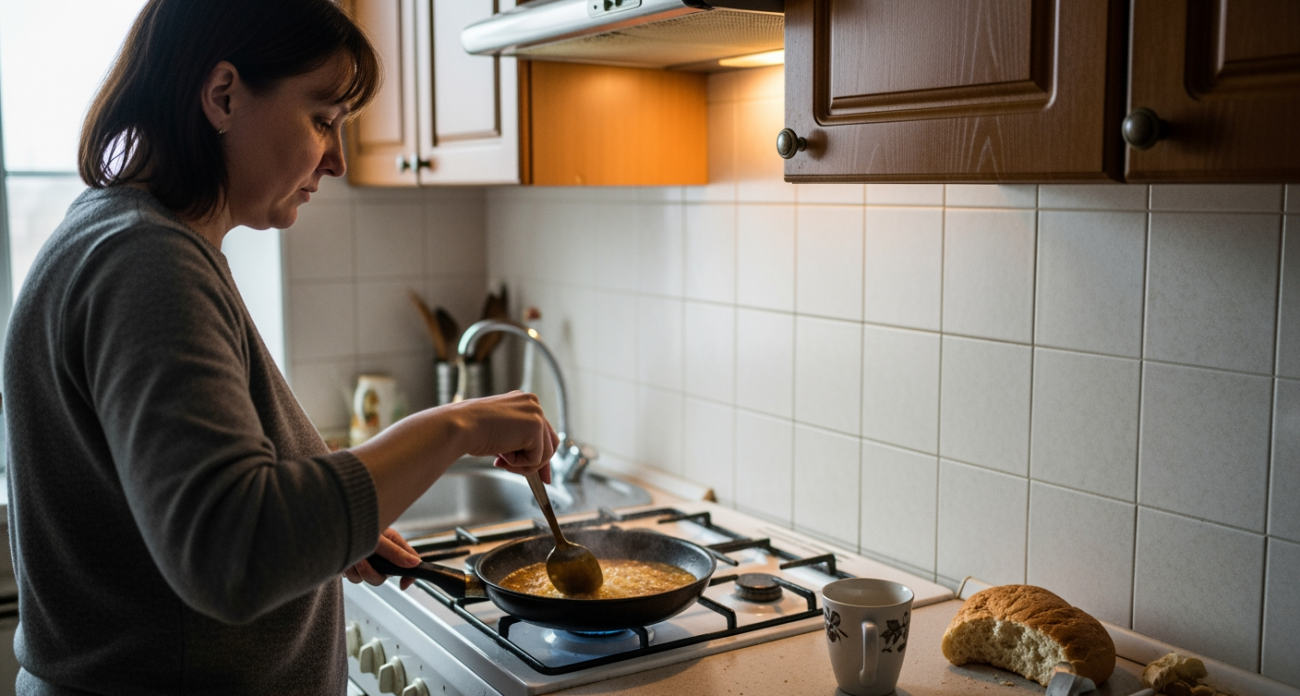 Три ложечки в миску с водой - и сковорода блеснет идеально чистой без единого пятна жира