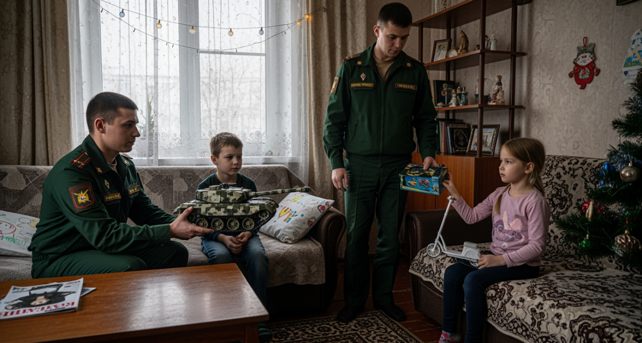 ВДВ и морпехи подарили детям с ограничениями здоровья танк и снегокат