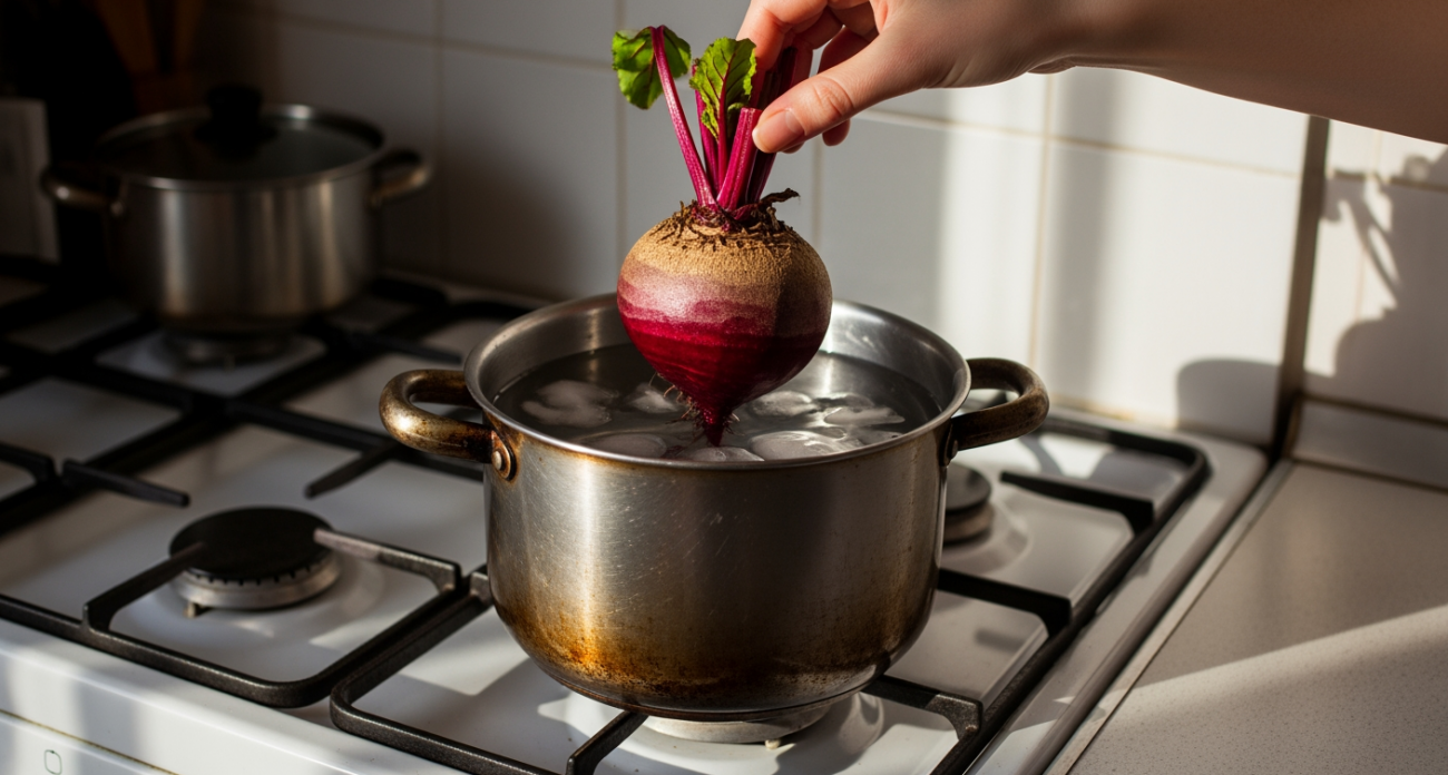 Готовлю свеклу за 7 минут: 1 ст. л соли на литр воды и корнеплод становится идеальным - хрустящий внутри и нежный снаружи