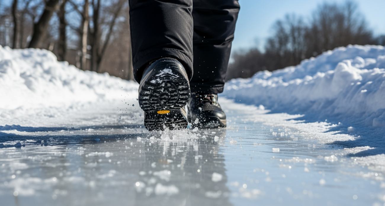 5 капель на каблук - и скользкий лед становится как асфальт: подошва держит месяц без замены