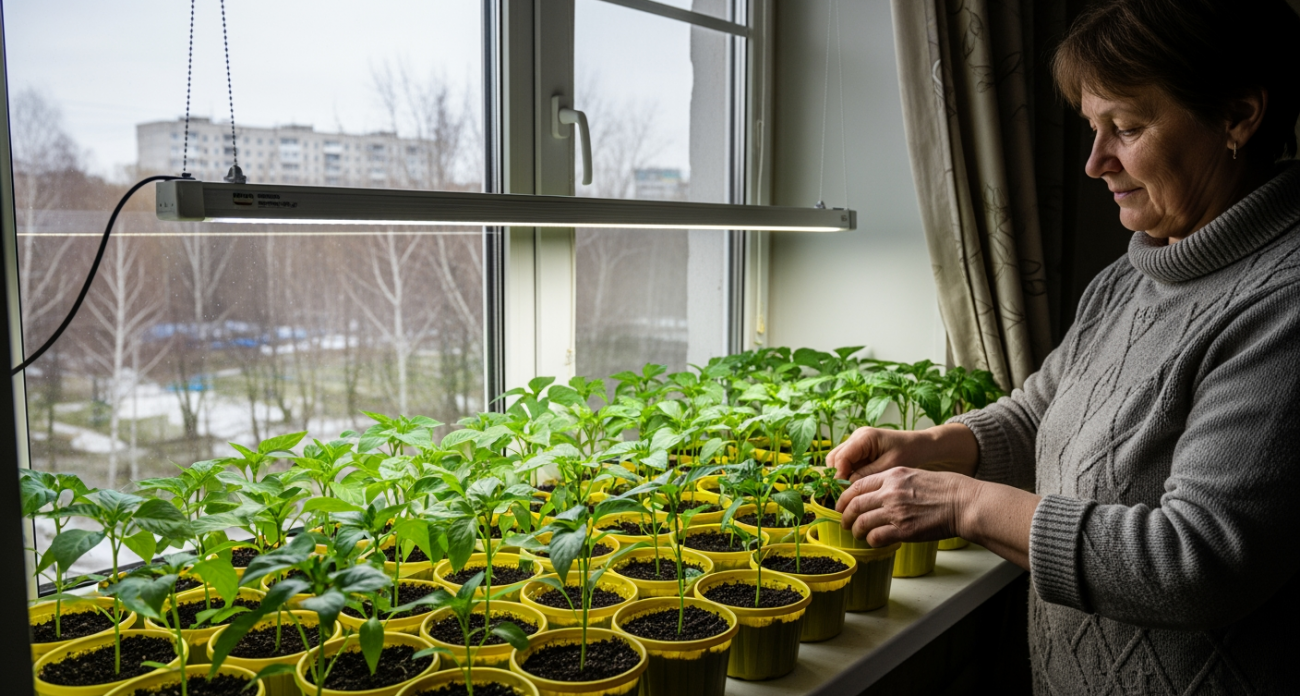 Зимняя хитрость с губкой: выращиваю мощную рассаду перцев когда другие только планируют