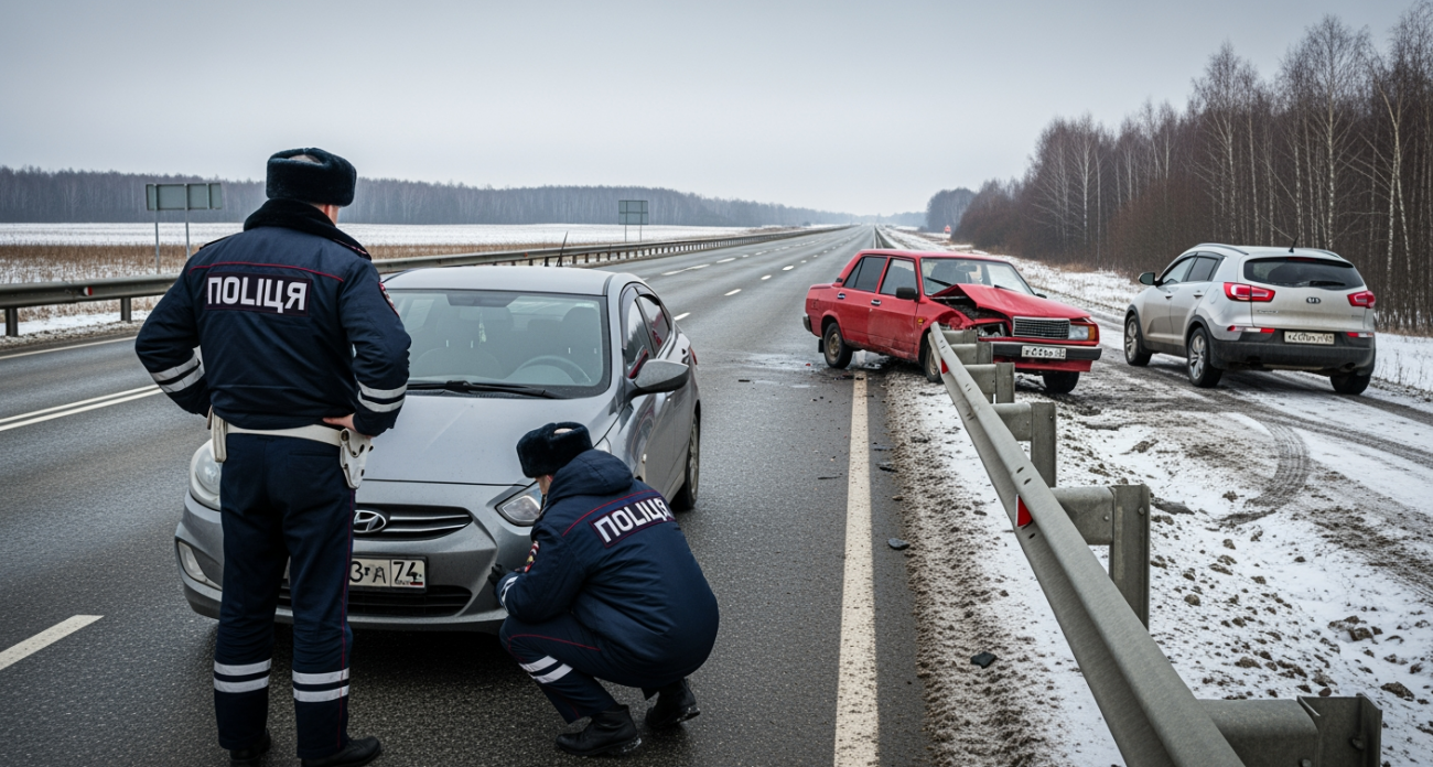 Утренний хаос на трассе: 28-летний водитель Hyundai устроил «эффект домино» с тремя машинами в Железногорском районе