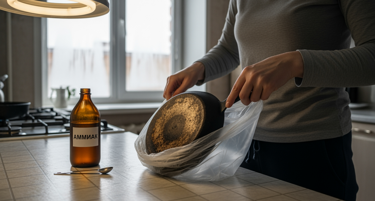 Старая сковорода засияла как новая благодаря простому пакету из магазина — теперь я вижу свое лицо в ней