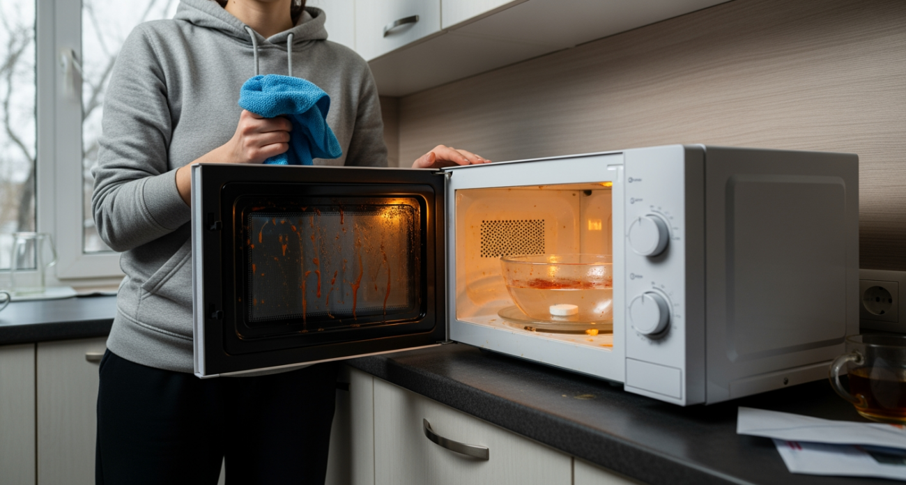 Грязная микроволновка превратилась в новенькую благодаря обычной таблетке — никаких усилий и всего 5 минут волшебства