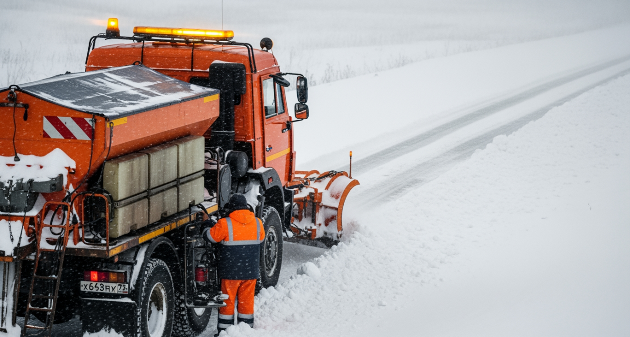 216 снегоуборочных машин вышли на трассы Курской области из-за надвигающегося снежного шторма