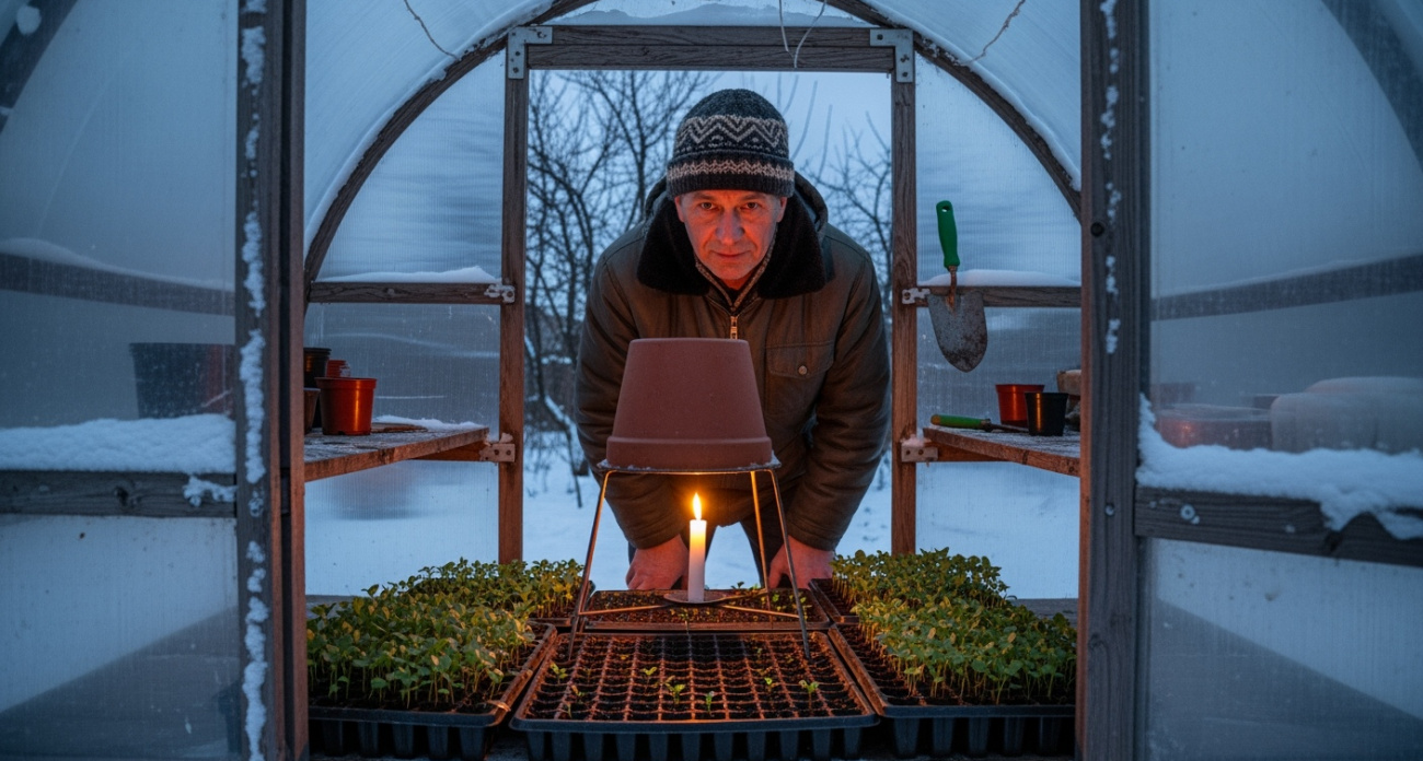 Зажгите свечу в пустой теплице зимой и забудьте о вредителях на всё лето — дедовский метод до сих пор работает