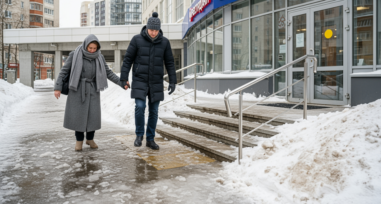 Десять магазинов в Курске получили ультиматум из-за наледи