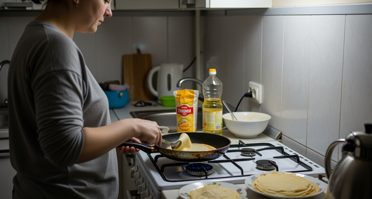 Простой трюк с двумя ложками делает блины эластичными и они легко снимаются со сковороды