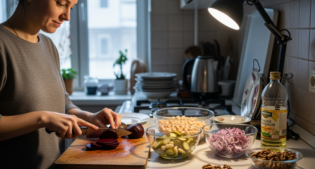 Свекольный салат который готовлю уже 10 лет подряд — семья просит добавку даже в пост