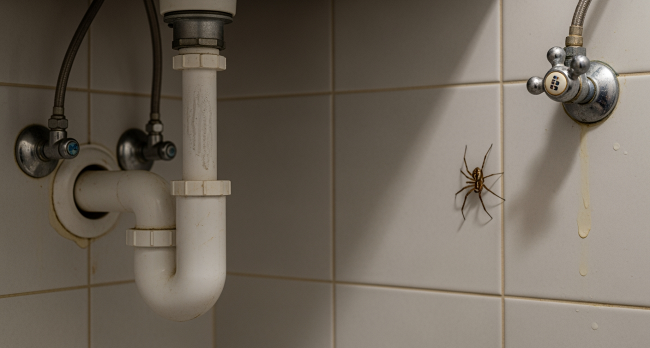Паук в ванной комнате сигнализирует о скрытых неполадках которые многие хозяева не замечают