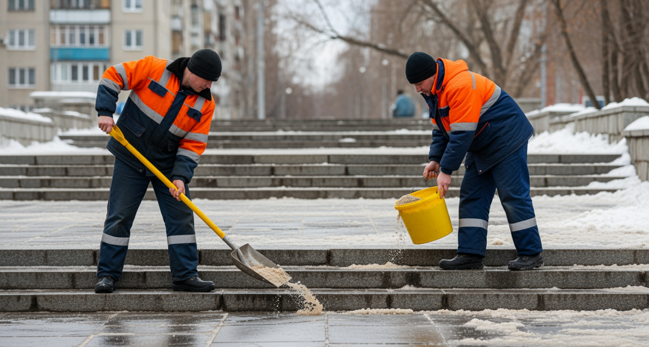 Куряне добились очистки опасной лестницы жалобами в соцсетях