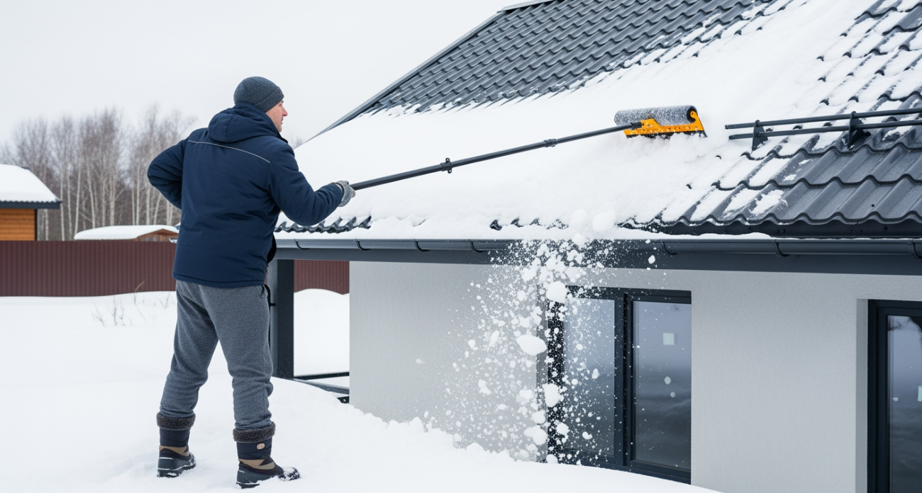 Опытные дачники раскрыли секреты быстрой очистки крыши от снега без риска для жизни