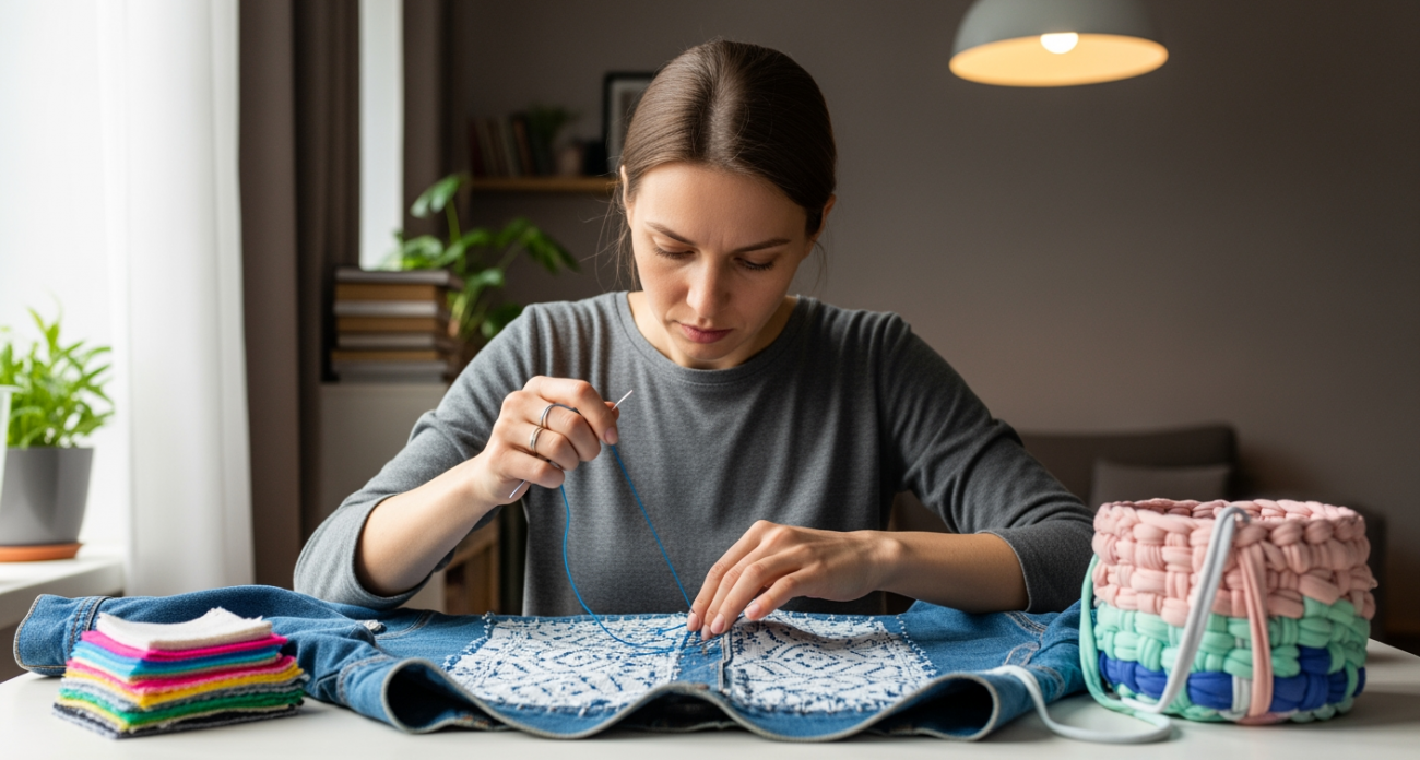 Из старых футболок и простыней делаю стильные вещи для дома за копейки