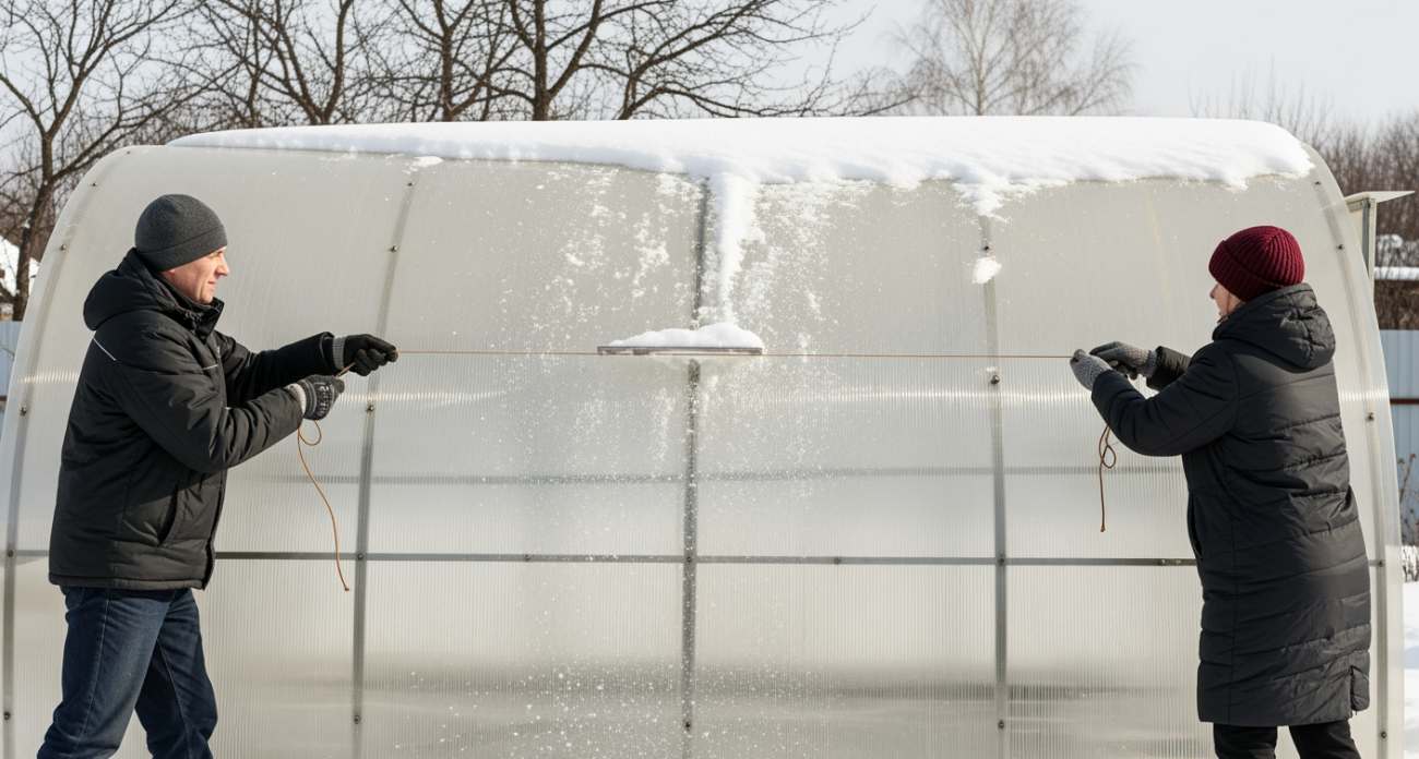 Бабушкин способ убрать снег с теплицы за одну ночь — работает лучше любой лопаты