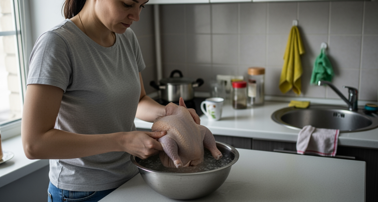 Секретный способ очистить курицу от химии обычной солью делает мясо как из деревни