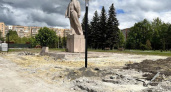В Железногорске начали благоустройство площади у памятника Ленину