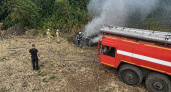 Под Курском потушили пожар на свалке в селе Кувшинное