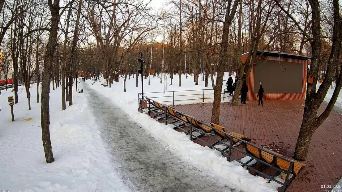 Камеры засняли, как подростки разбили экран клюшками в курском парке