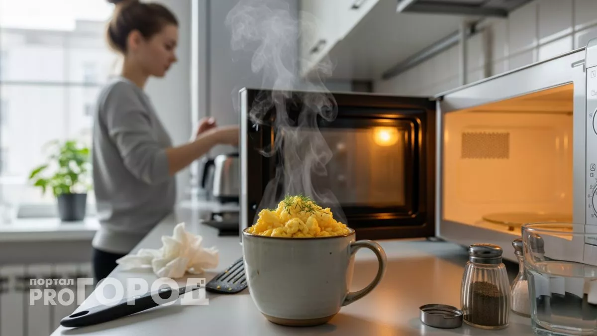 Сковородка не нужна: беру кружку, 2 яйца и за минуту в микроволновке готов воздушный омлет