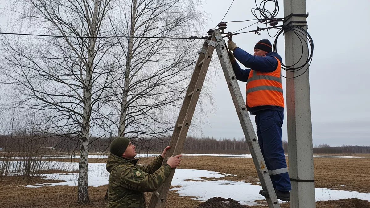 Электрики восстанавливали свет под прикрытием автоматов в приграничье