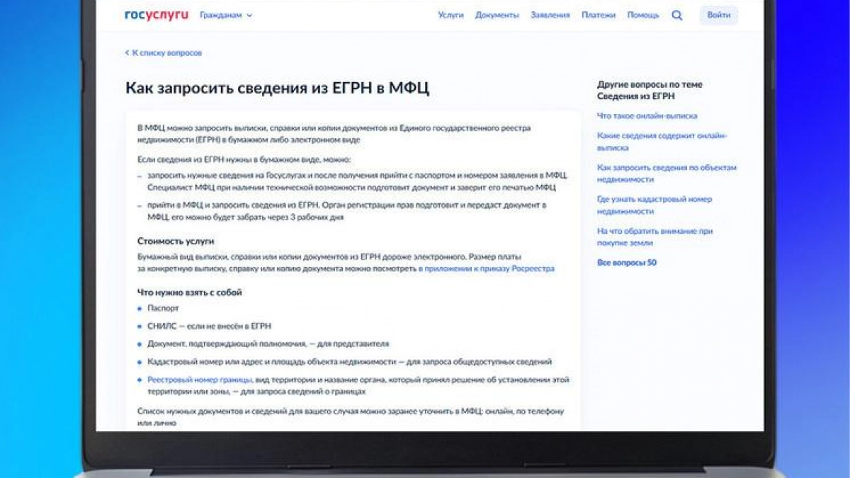 Курская область запустила онлайн-заказ выписок из ЕГРН через «Госуслуги»