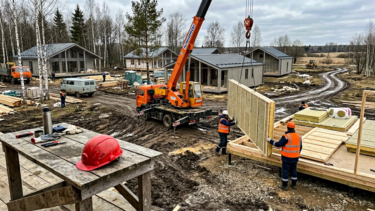 В Курской области начали строить коттеджный посёлок для переселенцев из приграничья