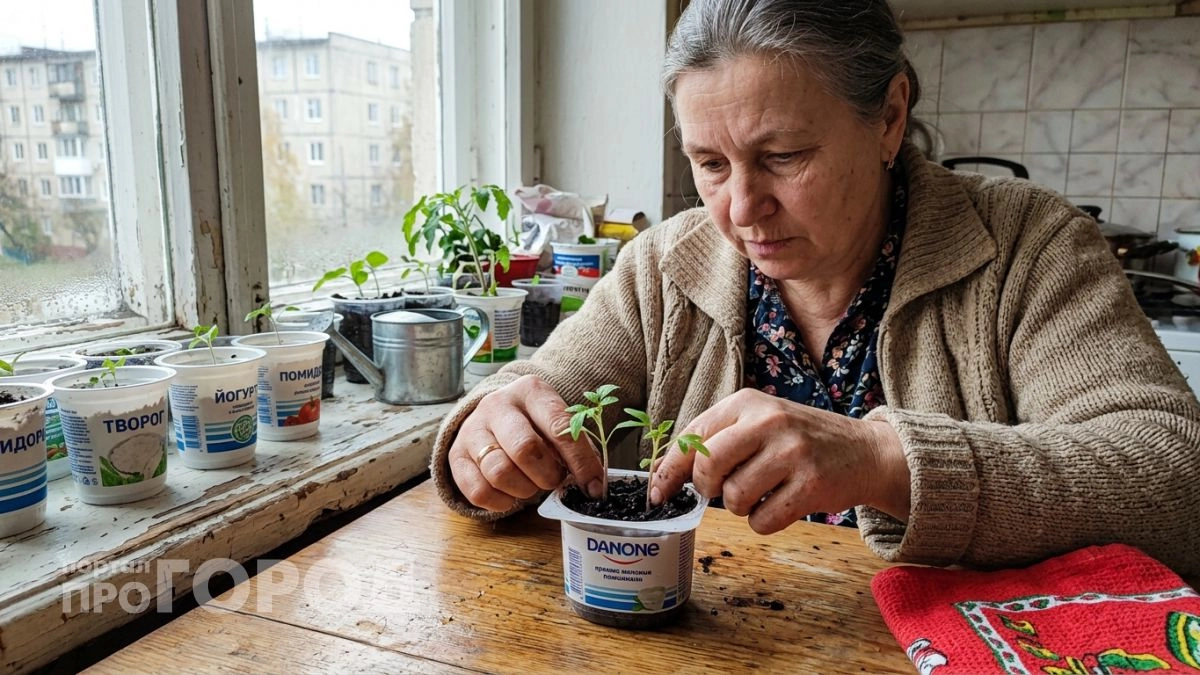Выращиваю помидоры попарно в одной таре ради коренастой рассады с толстенным стеблем и мощными корнями