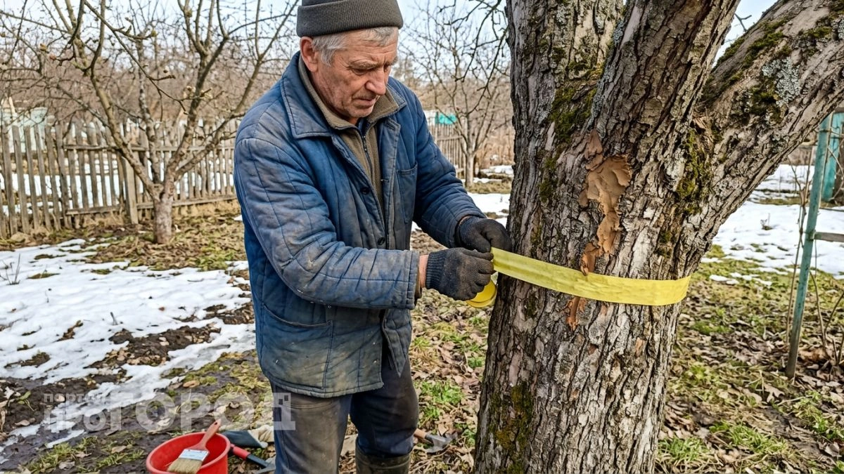 Каждый март наматываю на яблони копеечную ленту — тля разворачивается на подходе и урожай прёт до осени