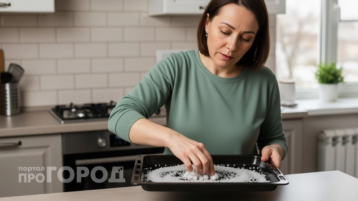 Насыпаю соль на грязную сковородку и ставлю в горячую духовку — через 10 минут жир сходит без единого усилия