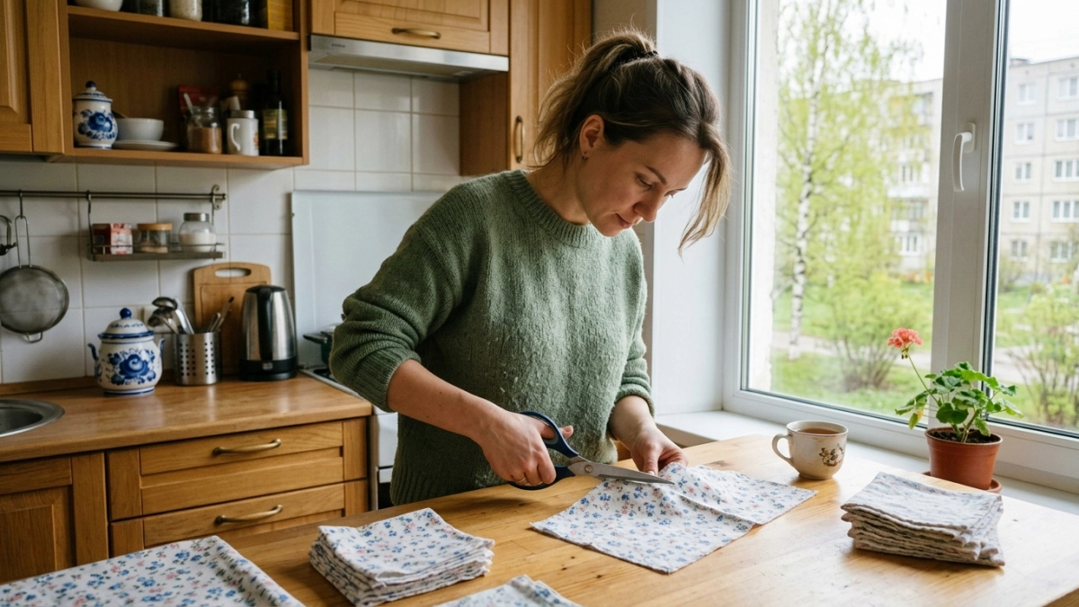 Старая футболка — в коврик за час: простой лайфхак, который сэкономит вам кучу денег