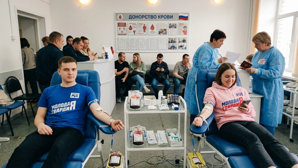 В Курске перед Днём донора сдали кровь партийцы и молодёжь