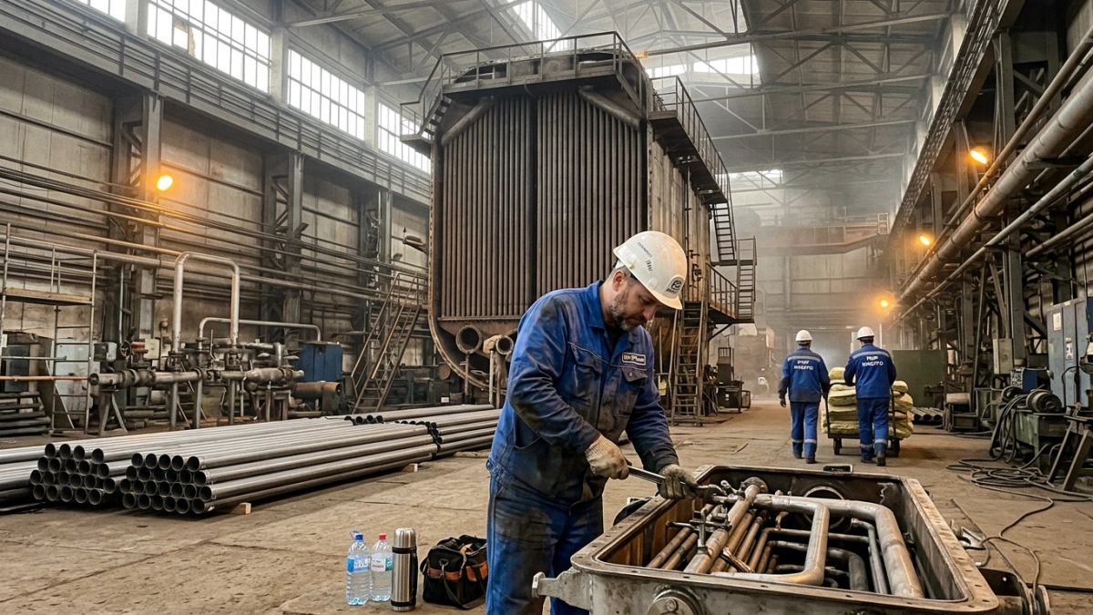 В Курске ремонтируют котел высотой с пятиэтажку: 32 тонны новых деталей