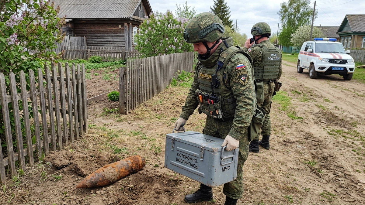 Жители курского села нашли снаряд времён Великой Отечественной — сапёры вывезли его на полигон