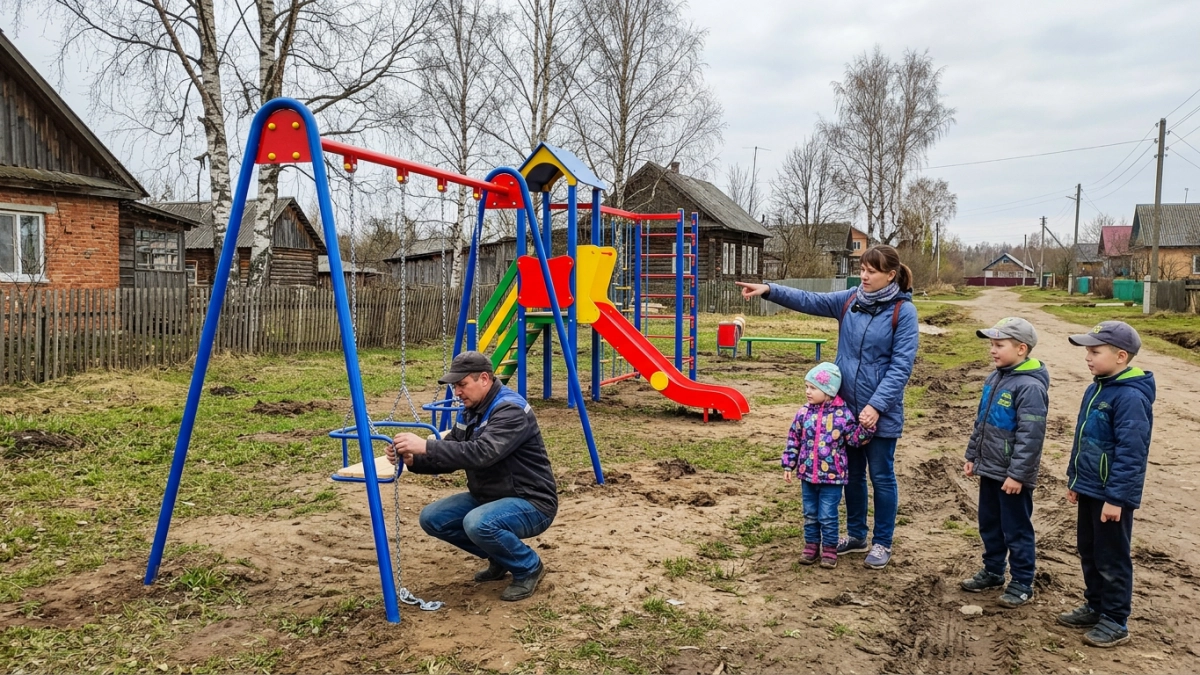 Дворцова проверила школу за 111 млн рублей и детские площадки без дорог