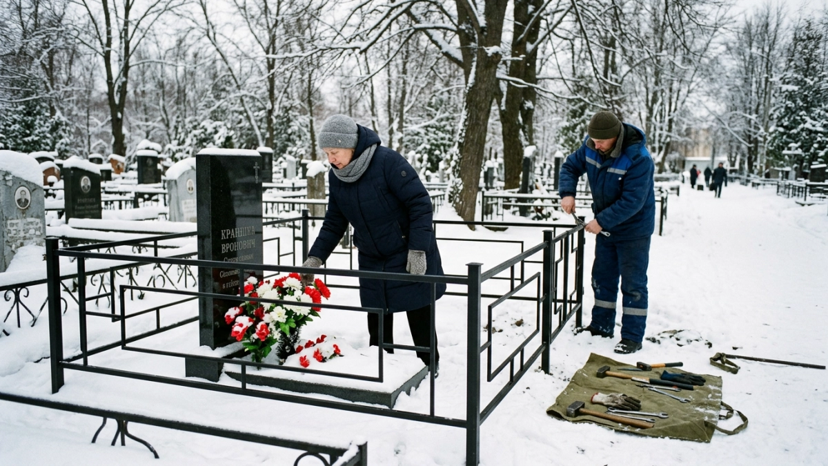 Упавшее дерево повредило ограду и памятник на кладбище в Курске — прокуратура добилась восстановления