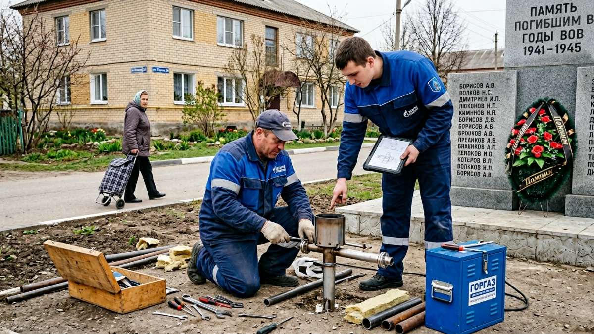 В Золотухино впервые устанавливают Вечный огонь у памятника героям ВОВ