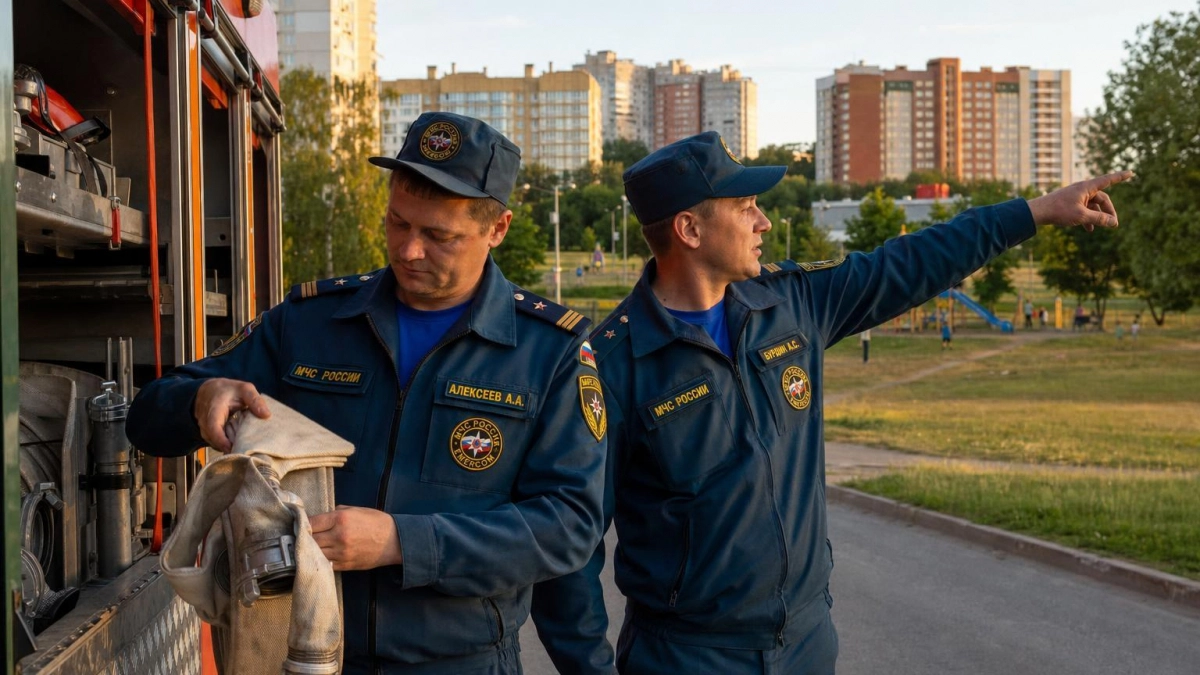 В Курском районе у Северного микрорайона горит трава: угрозы домам нет