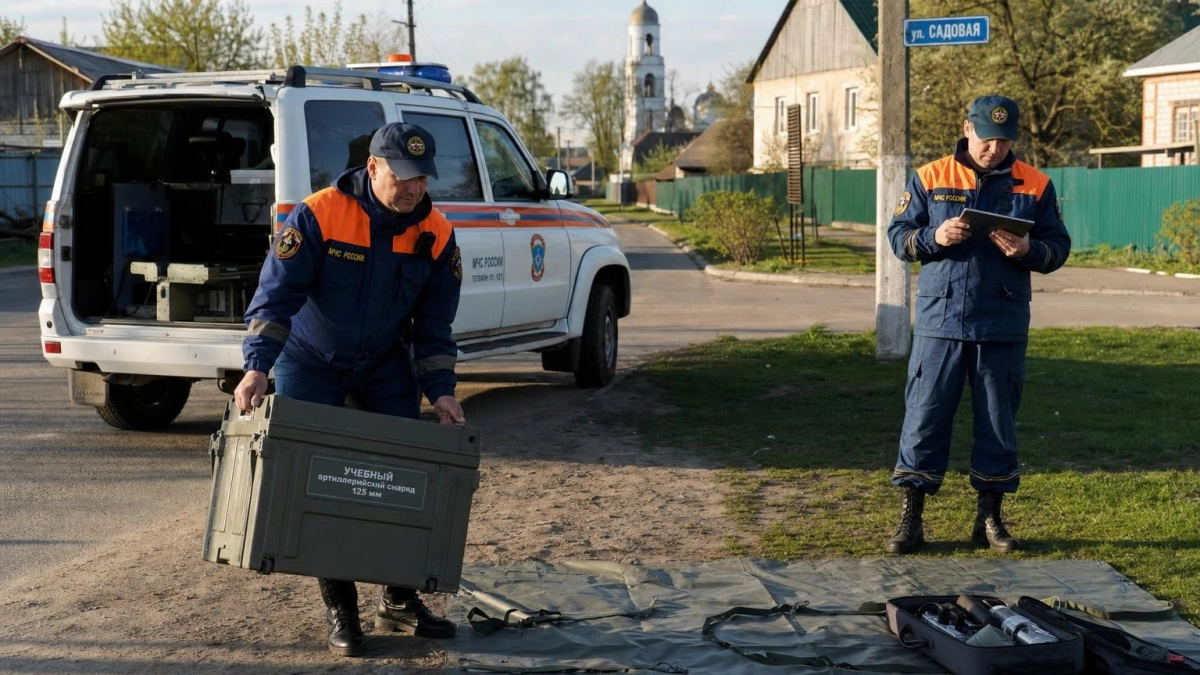 В Курской области нашли артснаряд времён ВОВ и вывезли на полигон
