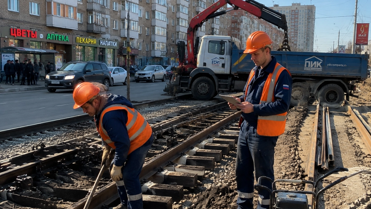 В Курске демонтировали уже 8,6 км трамвайных путей на маршруте №4