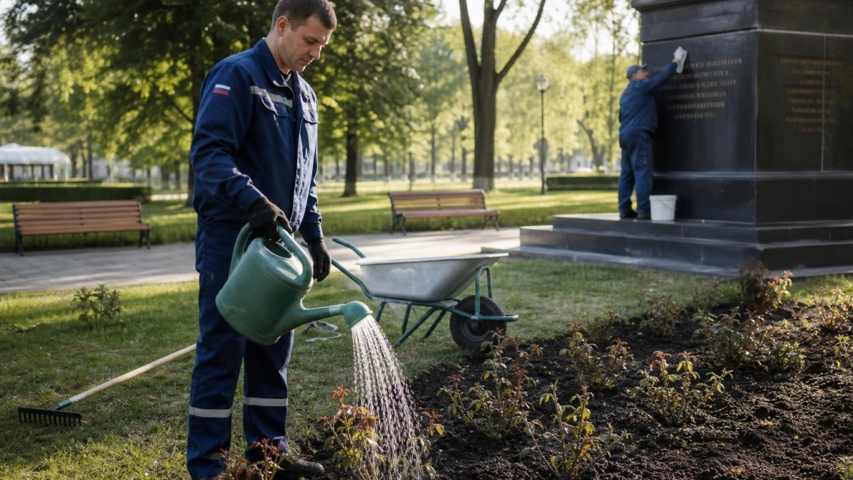 К 9 Мая в парке «Патриот» высадили 450 кустов роз и обновили памятники