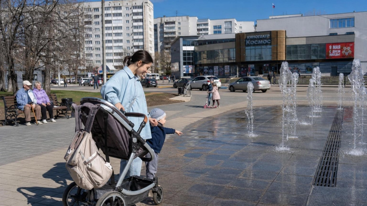 В Железногорске открыли «сухой» фонтан у кинотеатра при поддержке Металлоинвеста