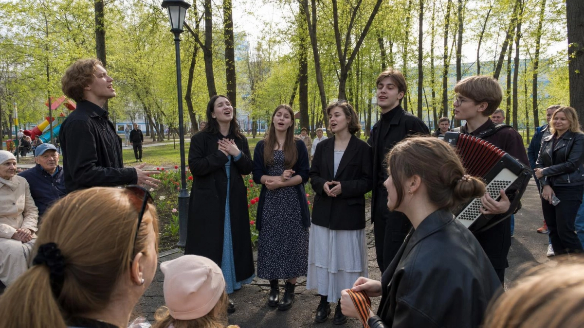 Суджанский колледж искусств исполнил старинные плеховские песни в курском парке